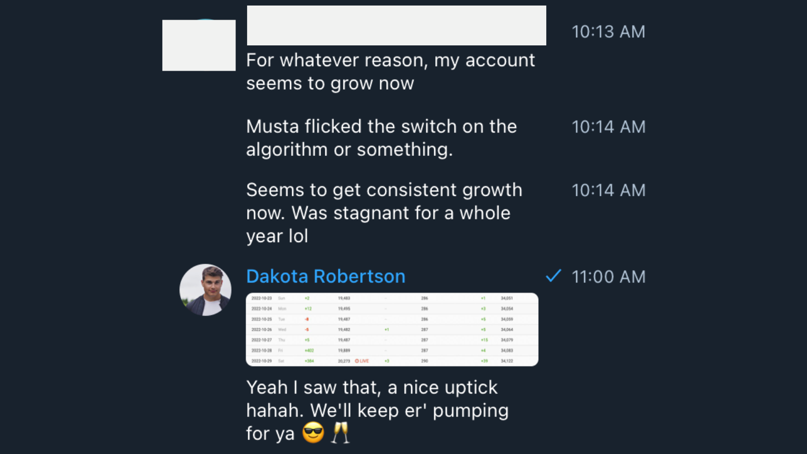 Stagnant account to growing